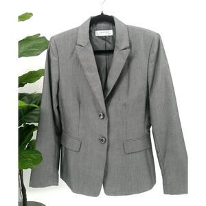 Tahari Arthur S. Levine Womens Size 8 Gray Single Breasted Two Button Blazer